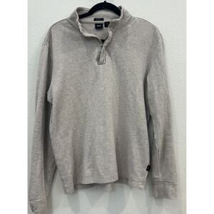 Hugo Boss Men’s Quarter Zip Long Sleeve Pullover Beige Large